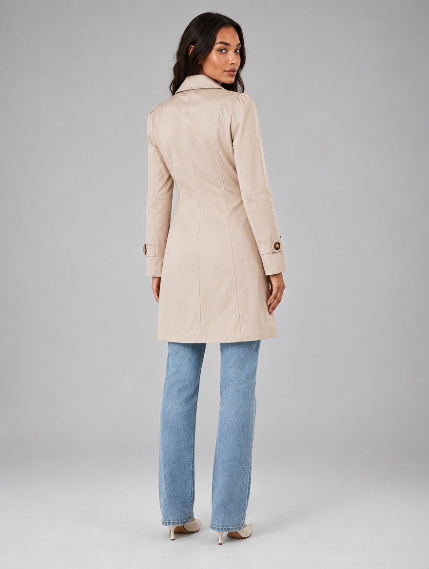 Women's Tailored Trench Coat in Beige – view 2