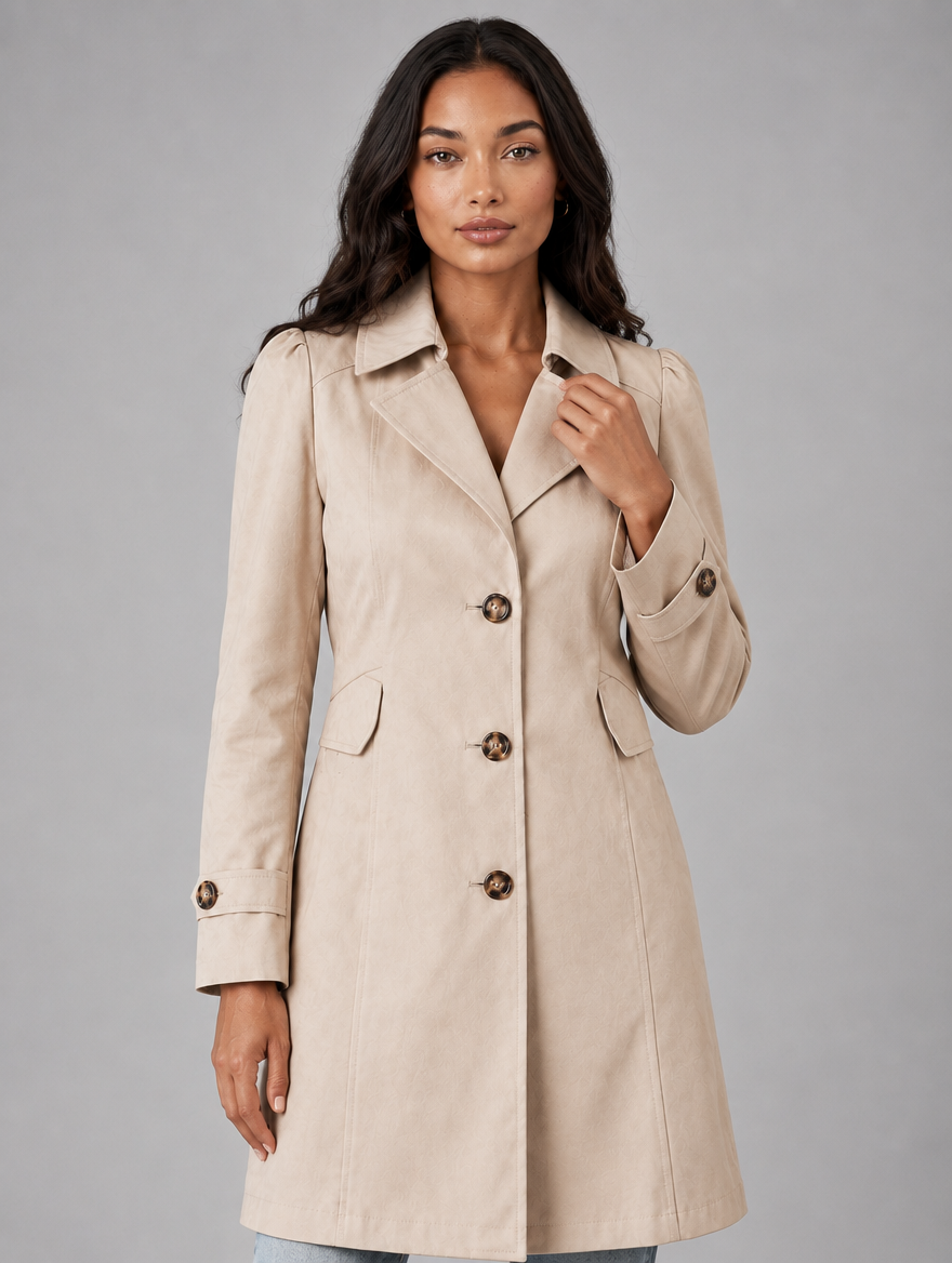 Women's Tailored Trench Coat in Beige – view 4
