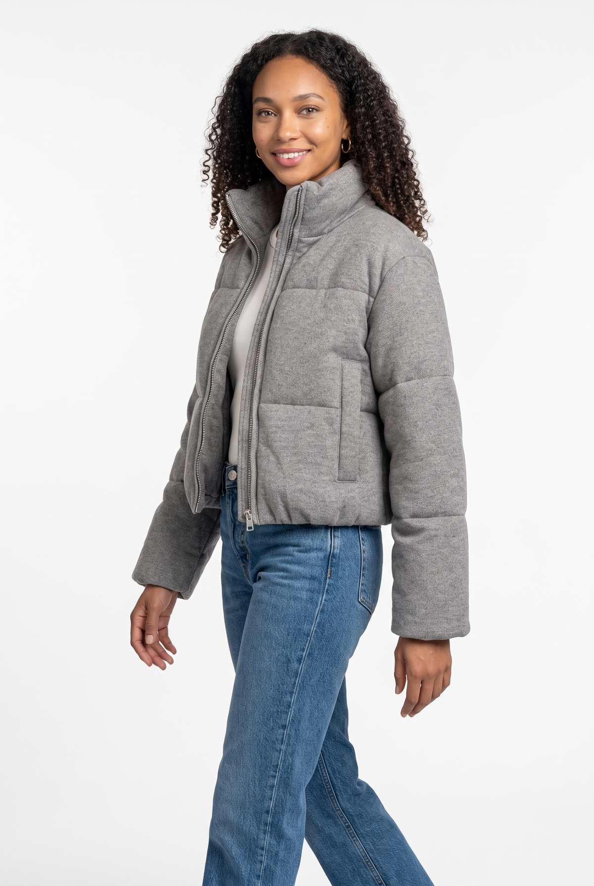 Women's Cropped Quilted Knit Jacket – view 2