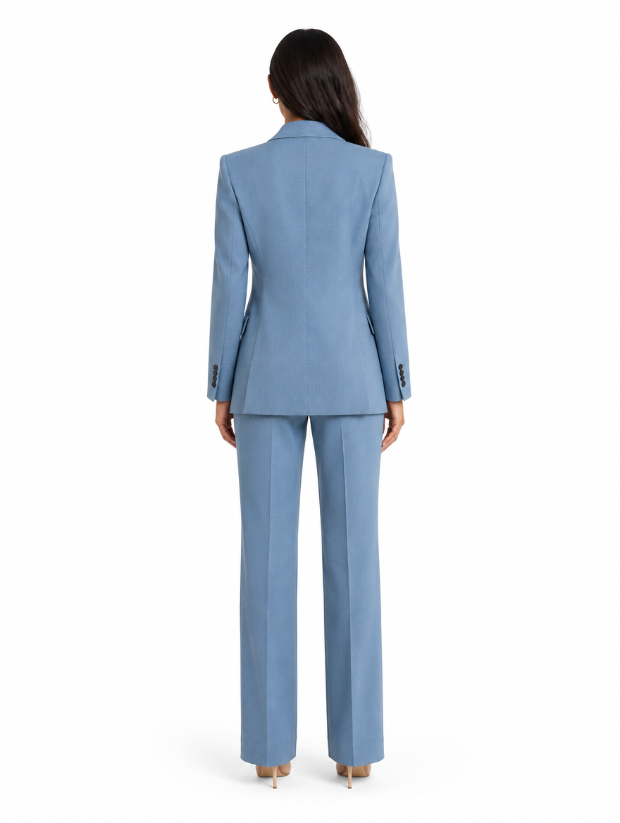 Women's Tailored Suit Set in Blue – view 4
