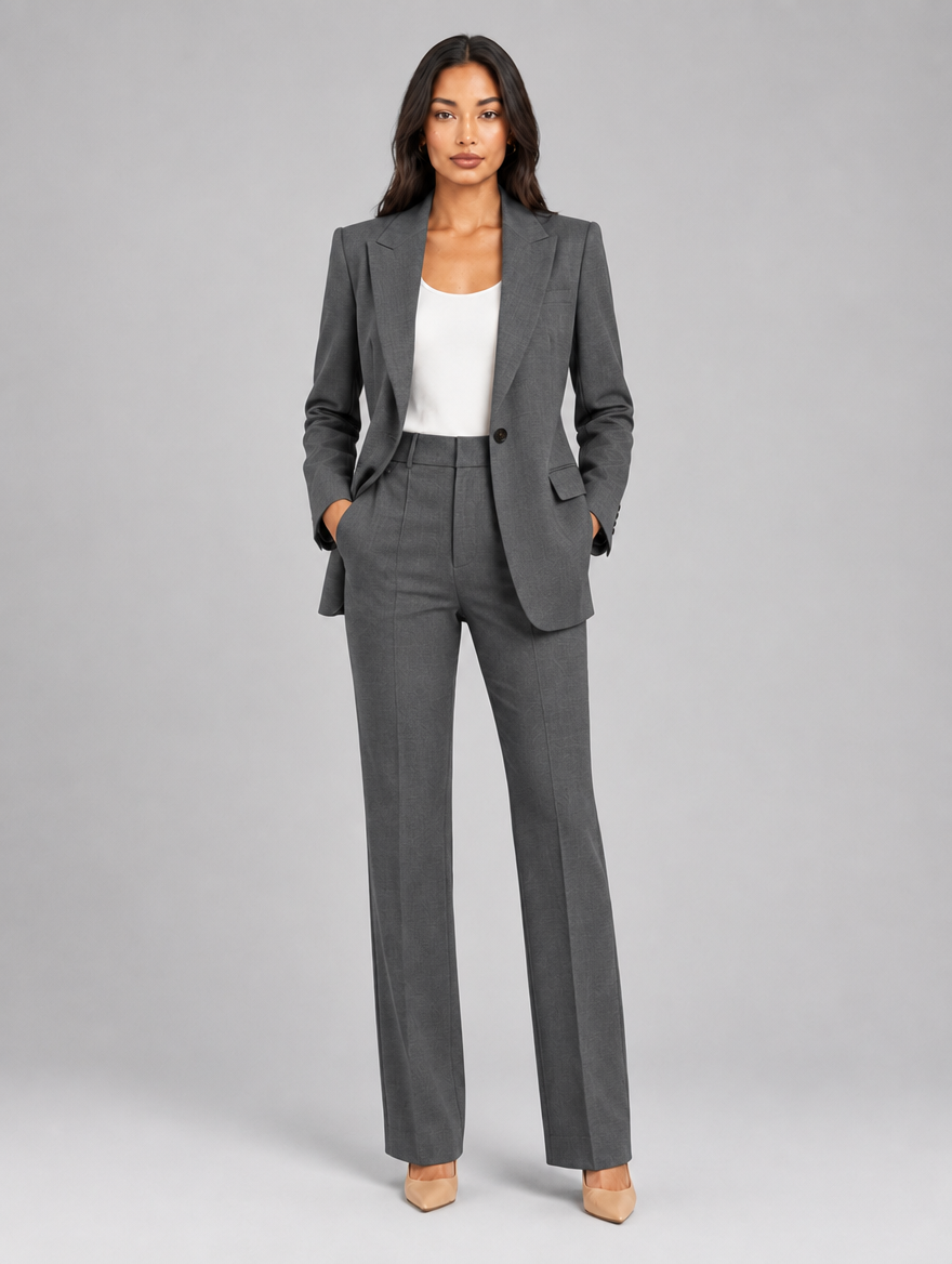 Women's Tailored Suit Set in Grey
