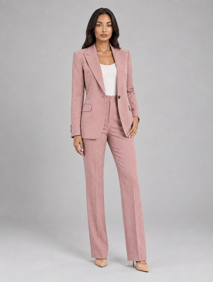 Women's Tailored Suit Set in Pink