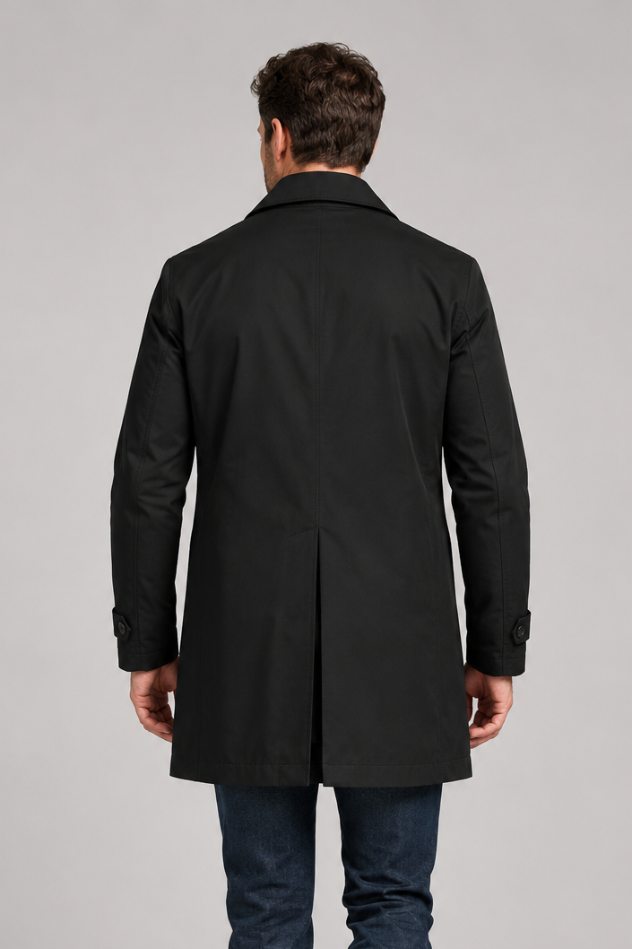 Men's Tailored Longline Coat – Button Front Overcoat